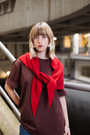 TRIANGLE SCARF RED